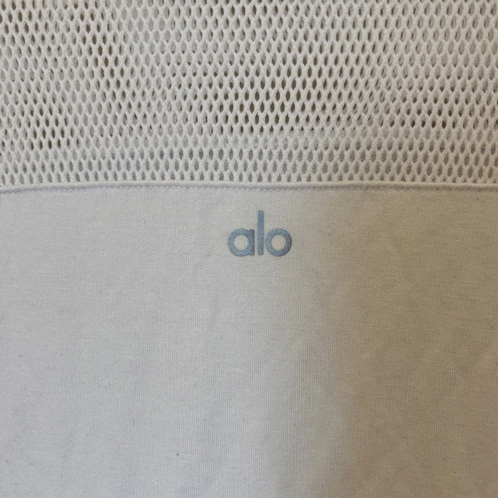 ALO Yoga White Long Sleeve Mesh Top